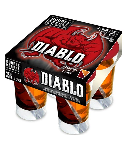 Double Barrel Shots Diablo Rum and Cassis